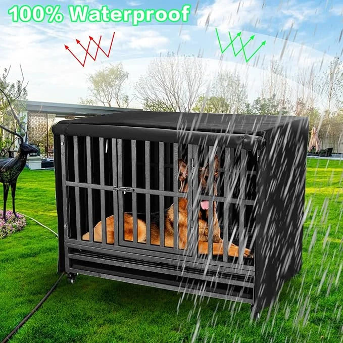 42 inch Heavy Duty Dog Crate Covers Durable 600D Polyester Insulated Dog Kennel Cover Soundproof Windproof Rainproof Shadi...