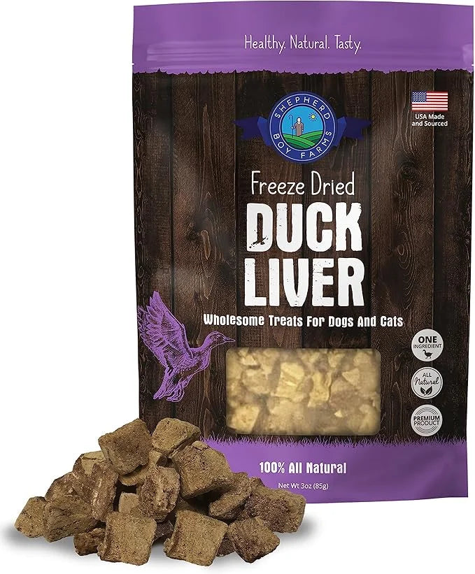 Freeze Dried Dog and Cat Treats, Duck Liver, All Natural Single Ingredient Freeze-Dried Dog Treat & Dog Snacks, Made in US...