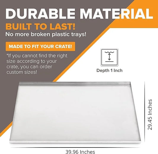 39.96" x 29.45" Metal Replacement Dog Crate Pan Chew Proof Crack Proof Pet Kennel Tray Central Dog Training Crate Pan Pet ...