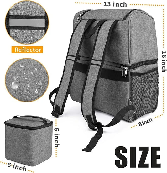 Dog Bags For Traveling Dog Diaper Bag Airline Approved Dog Food Travel Bag with 2 Food Storage Containers Bag Pet Camping ...