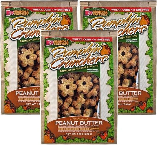 (3 Pack) Pumpkin Crunchers Dog Treat Peanut Butter and Banana, 14 Ounces each - Product Image