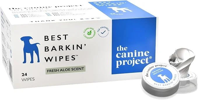 Best BARKIN' Wipes - Dog Wipes for Paws Ears and Butt - Micellar Aloe Scented Travel Friendly Puppy Wipes (24-Pack) - Prod...