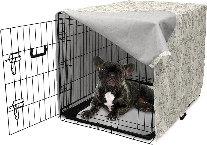 Ambesonne Flower Dog Crate Cover, Flowers Bouquet Blossoms Ornamental Simplistic Monochromic Summer Art, Easy to Use Pet K...