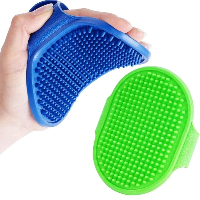 2 Pack Dog Grooming Brush, Premium Soft Silicone Pet Bath Brushes with Adjustable Handle, Shampoo Soothing Comb for Wet Dr...