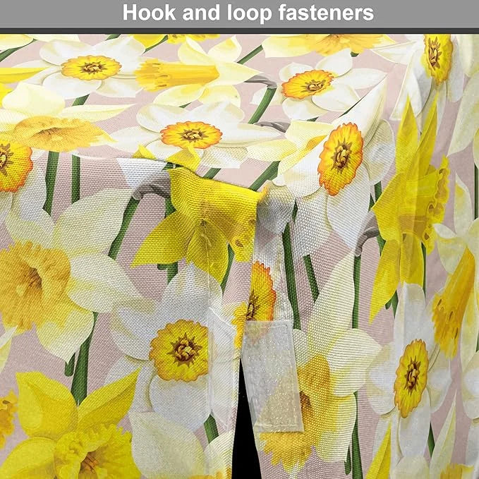 Lunarable Daffodil Dog Crate Cover, Gentle Nature Theme Blooming Spring Season Realistic Romantic Bedding Plants, Easy to ...