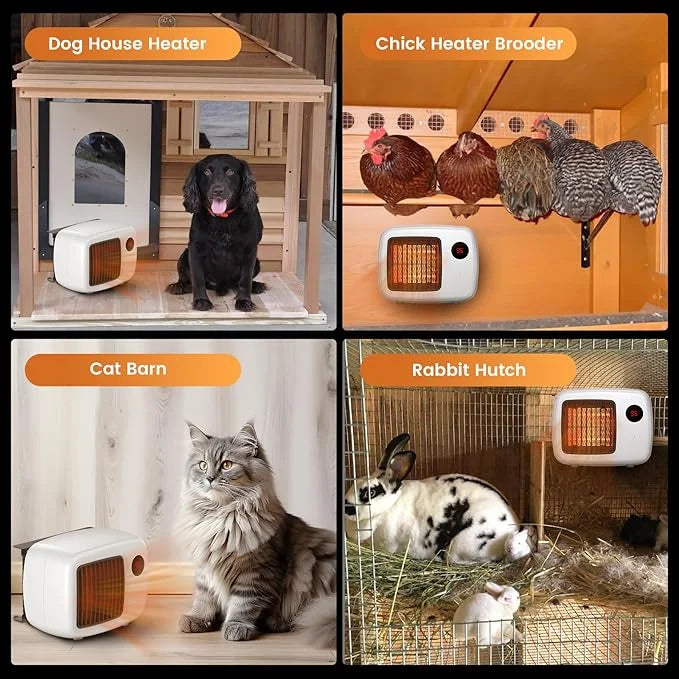 Unique Design 600W/300W Dog House Heater with Thermostat for Outside Winter Insulated House 6 Ft Anti Chew Cord, Safe Heat...