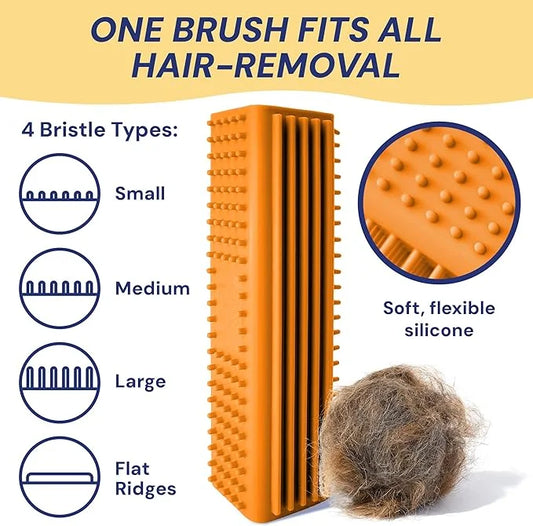 Magic Pet Hair Block Brush (Canyon Orange) | Ultimate Dog & Cat Hair Remover for Sofa, Furniture, Carpet, Bedding, and Clo...