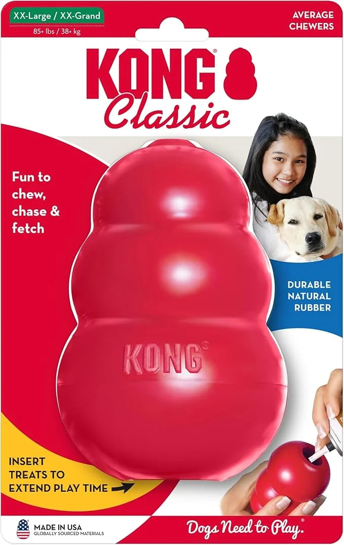 KONG Classic Stuffable Dog Toy - Fetch & Chew Toy for Dogs - Treat-Filling Capabilities & Erratic Bounce for Extended Play...