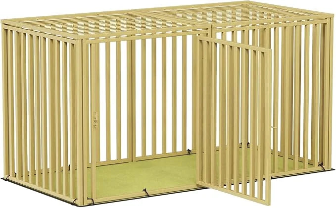 Steel Tube Heavy Large Dog Crate with Mat Base, 48" L x 28" H Dog Crates for Medium Large Dogs, Big Dog Cage, Dog Kennel, ...