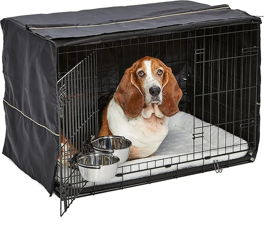 Midwest Homes for Pets 2 Door iCrate Pet Bed, Cover & 2 Bowls, 36" Kit/Medium/Large Dog Breed - Product Image
