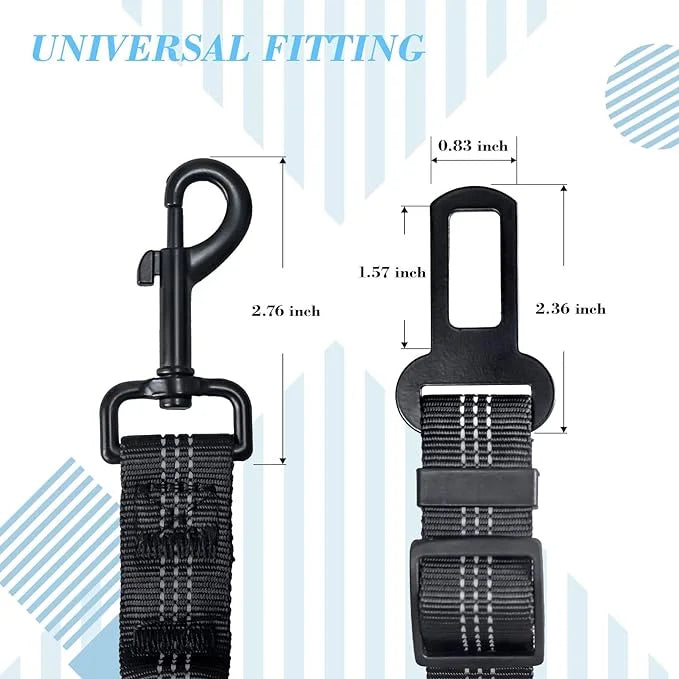 2 Pack Dog Seat Belt Adjustable Dog Car Seatbelts for Vehicle Nylon Pet Safety Seat Belt with Elastic Bungee Buffer Reflec...