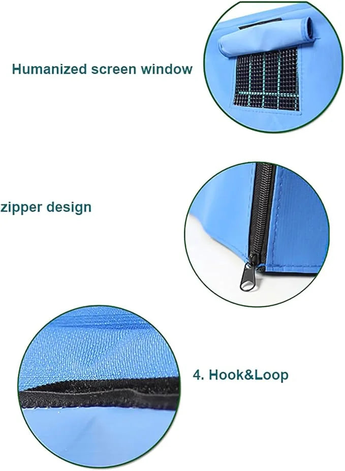 Dog Crate Cover Waterpoof Blue Pet Kennel Covers for Puppy Cat Indoor Outdoor Fit for 1 Door Wire Crate, 35.43x22.05x26.77...