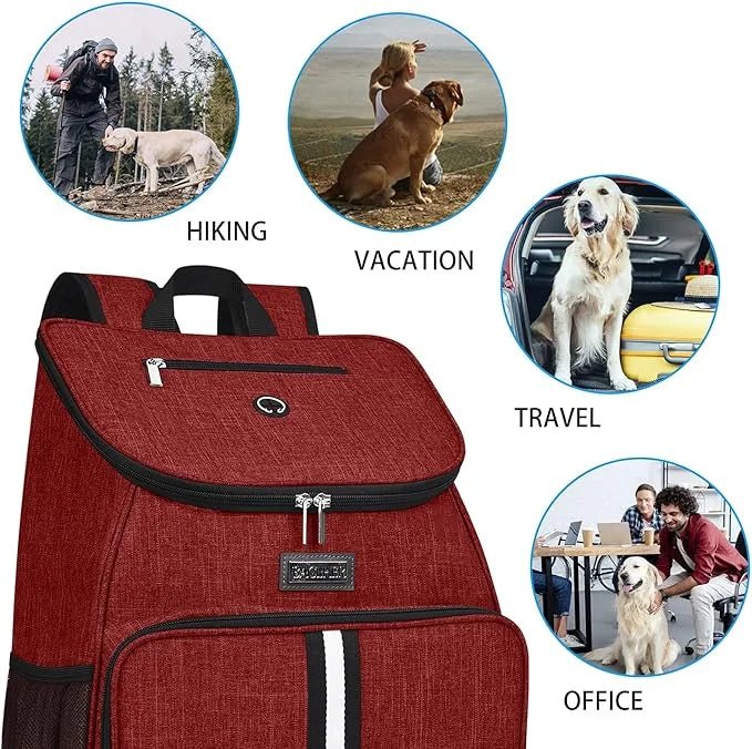 BAGLHER丨Dog Travel Bag, Airline Approved Pet Supplies Backpack, Dog Travel Backpack with 2 Silicone Collapsible Bowls and ...