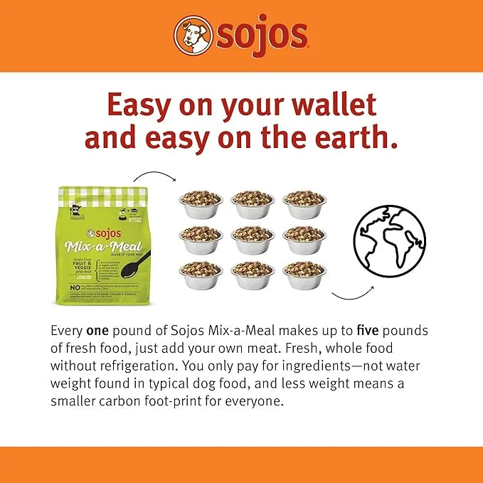 Sojos Mix-A-Meal Grain-Free Pre-Mix Dehydrated Dog Food, 8 lb - Product Image