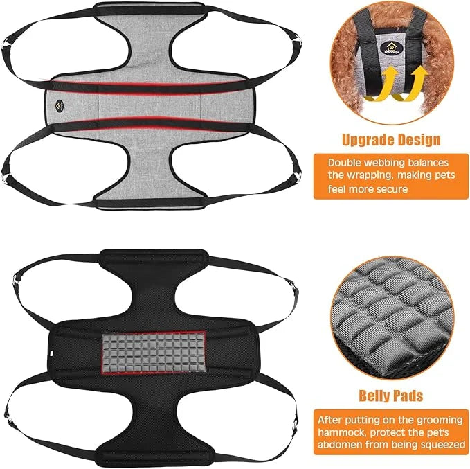 Ownpets Pet Grooming Hammock, Dog Grooming Hammock with Carabiners, Breathable Pet Grooming Harness Sling for Grooming, Ha...