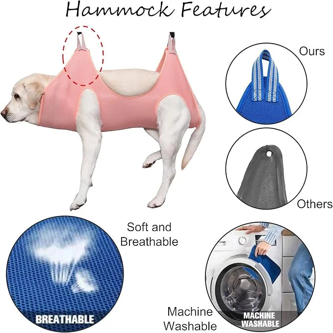 Dog Grooming Hammock | Pet Grooming Hammock Helper | Dog Grooming Harness with Nail Clippers/Nail Trimmers Nail File S-Hoo...