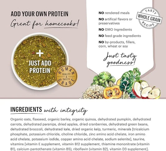The Honest Kitchen Human Grade Dehydrated Grain Free Veggie, Nut & Seed Base Mix for Dogs 3 lb - Kindly - Product Image