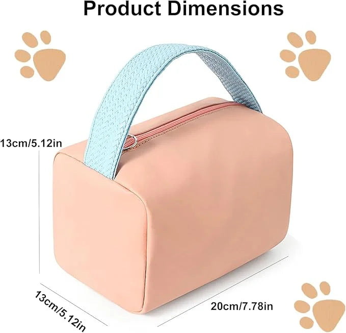 Pink Small Dog Travel Bag - Perfect for Storing Dog Bowls, Food, Toys, and Clothes - Lightweight and Portable with Handle ...