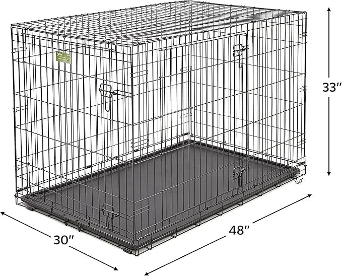 Midwest Homes for Pets 1548DD-KIT 2 Door iCrate Pet Bed, Cover & 2 Bowls, 48" Kit/XL Dog Breed - Product Image