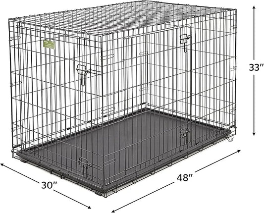 Midwest Homes for Pets 1548DD-KIT 2 Door iCrate Pet Bed, Cover & 2 Bowls, 48" Kit/XL Dog Breed - Product Image