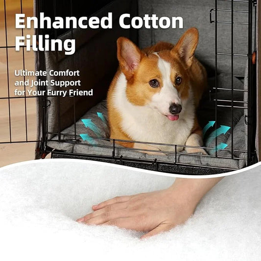 3-Piece Waterproof Dog Crate Cover Set with Kennel Cover, Bed Mat & Bumper Pad - Washable Pet Crate Accessories Fit for 42...