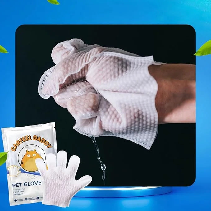 Extra Thick Pet Grooming Glove Wipes for Dogs & Cats, Cleaning & Odor-Controlling Grooming Gloves, Nourish Fur Glove Wipes...