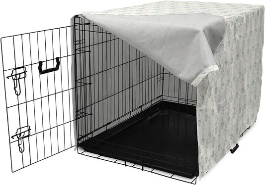 Lunarable Drinks Dog Crate Cover, Soft Pattern of Hand Drawn Hot Tea Cups Sketched Beverages Design, Easy to Use Pet Kenne...