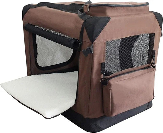 EliteField 3-Door Folding Soft Dog Crate with Carrying Bag and Fleece Bed (2 Year Warranty), Indoor & Outdoor Pet Home (24...