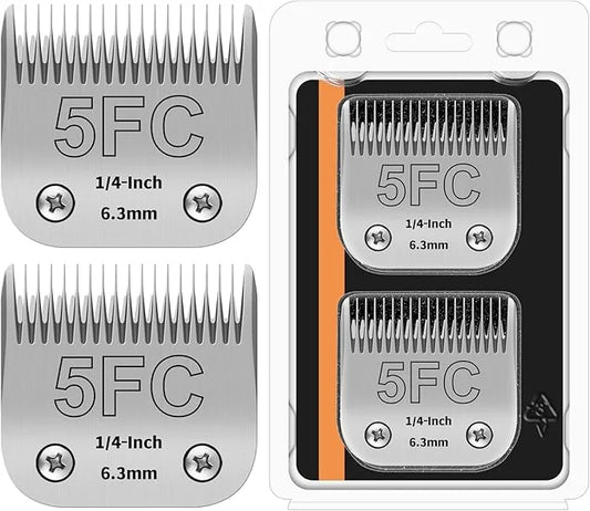 5FC Detachable Pet Clipper Replacement Blades Compatible with Andis/Oster A5/Wahl KM10 Series Dog Clipper,Made of Ceramic ...