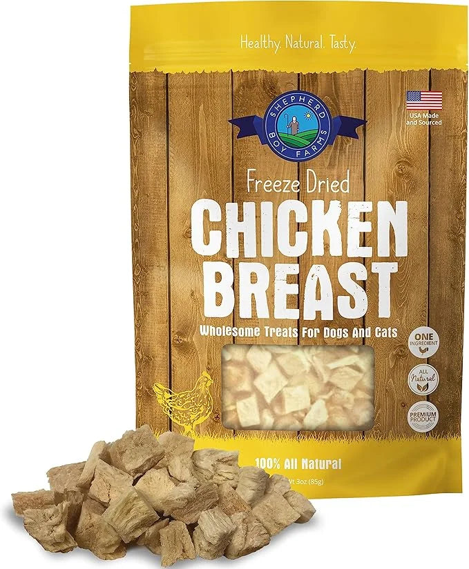 Freeze Dried Dog and Cat Treats, Chicken Breast, All Natural Freeze-Dried Dog Treat & Dog Snacks, Made in USA, High in Pro...