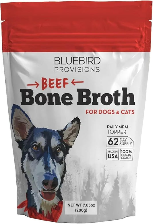 Beef Bone Broth for Dogs - High Protein Bone Broth for Cats - Beef Bone Broth Powder for Dogs - Dehydrated Beef Cat Food T...