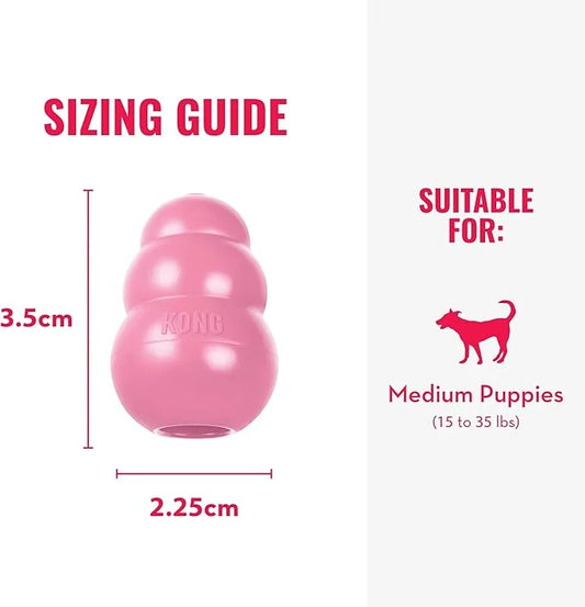 KONG Puppy - Natural Teething Rubber Chew Toy for Dogs - Stuffable Dog Toy for Extended Playtime - Chew & Fetch Toy for Pu...
