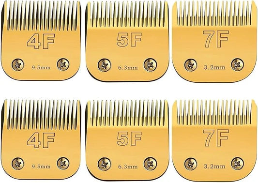Size 7FC/5FC/4FC Detachable Pet Dog Grooming Clipper Blades Set,Compatible with Andis,Oster A5,Wahl KM Series Clippers,Cut...