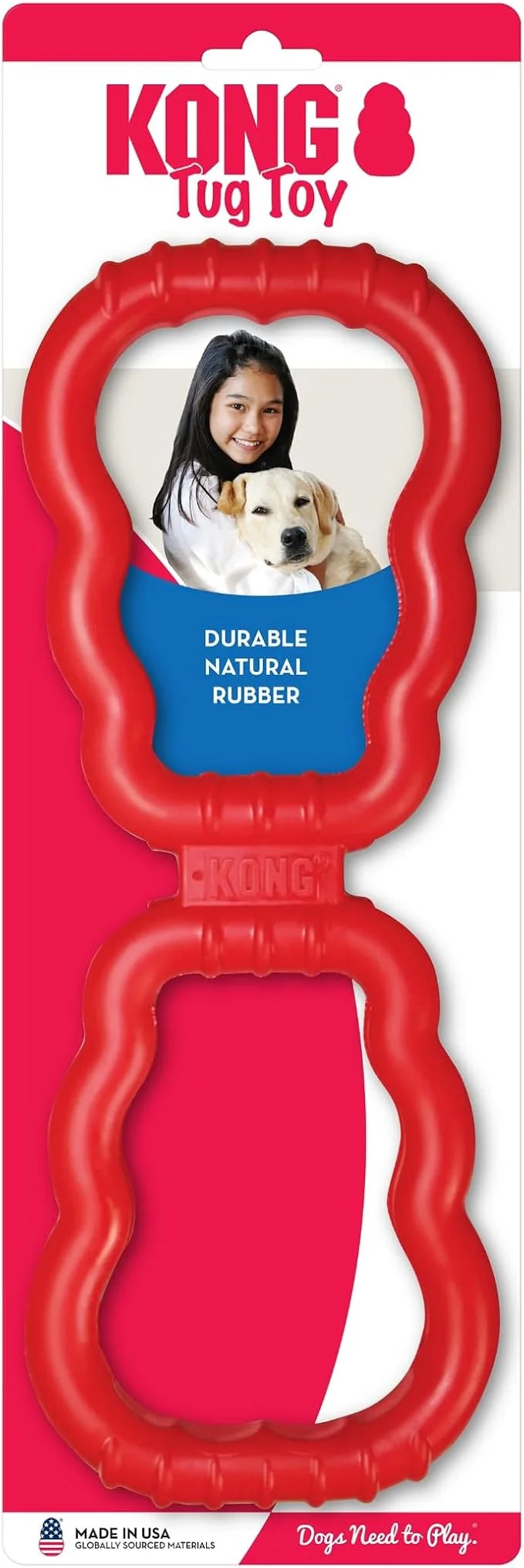 KONG Tug Toy - Dog Supplies for Tug of War - Natural Rubber Dog Toy for Outdoor & Indoor Playtime - for Medium/Large Dogs ...