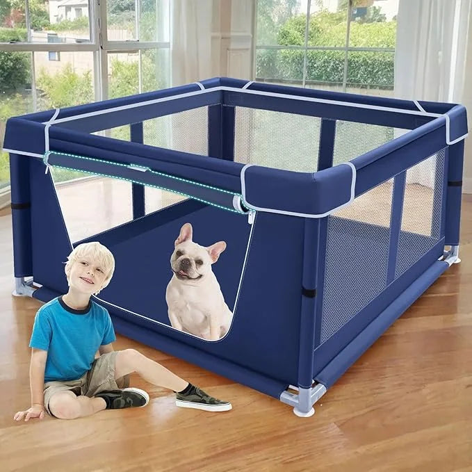 42x42x25.6 Inches Puppy Playpen with Gate, Dog Playpen for Puppies or Small Dogs, DogFence Pet Playpen for Indoor & Outdoo...