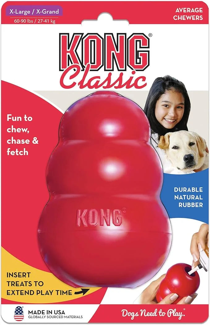 KONG Classic Stuffable Dog Toy - Fetch & Chew Toy for Dogs - Treat-Filling Capabilities & Erratic Bounce for Extended Play...
