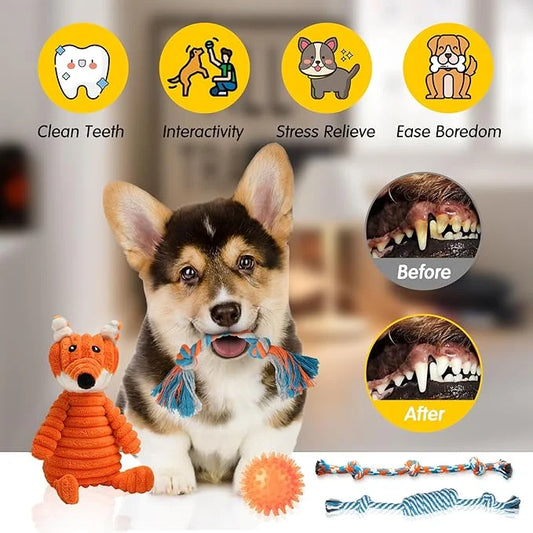 Zeaxuie 14 Pack Puppy Toys for Teething Small Dogs, Puppy Chew Toys with Cute Squeaky Dog Toys, Ball and More Rope Dog Che...
