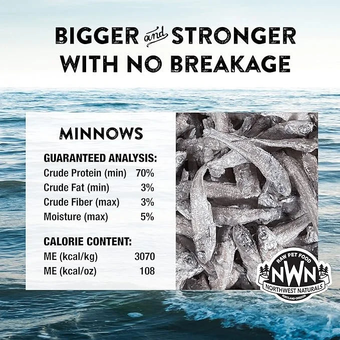 Northwest Naturals Raw Rewards Freeze-Dried Minnow Treats for Dogs and Cats - Bite-Sized Pieces - Healthy, 1 Ingredient, H...