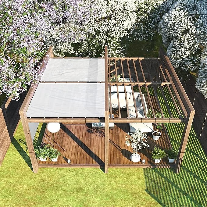 ColourTree 9' x 17' White Custom Size Shade Cloth with Grommets - 90% Sunblock, Durable Mesh Fabric Tarp for Dog Kennel Co...