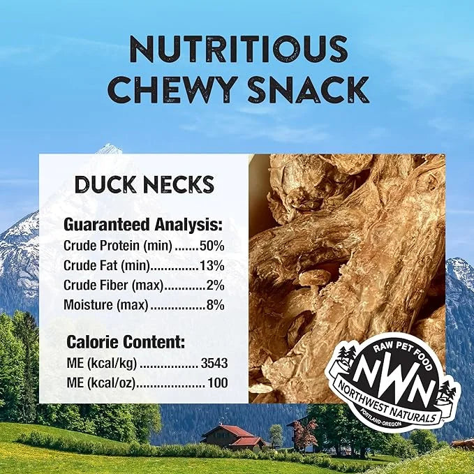 Northwest Naturals Raw Rewards Freeze-Dried Duck Neck Treats for Dogs and Cats - Bite-Sized Pieces - Healthy, 1 Ingredient...
