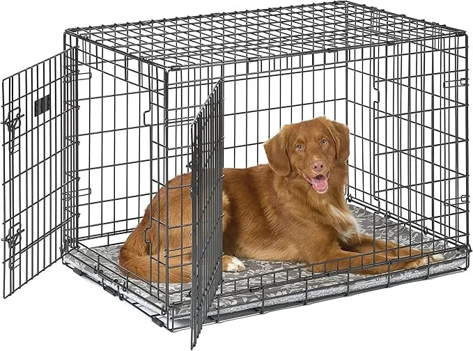 MidWest Homes for Pets Quiet Time Reversible Crate Pan Cover 36' Gray Floral/Fleece - Product Image