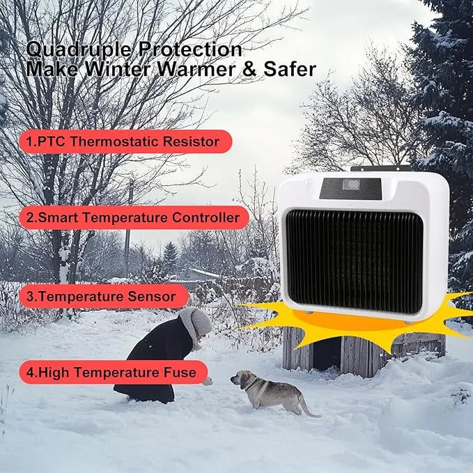 PETRFOH Dog House Heater with Smart Thermostat 300W/600W Chicken Coop Heater for Outdoor/Indoor Winter - Product Image
