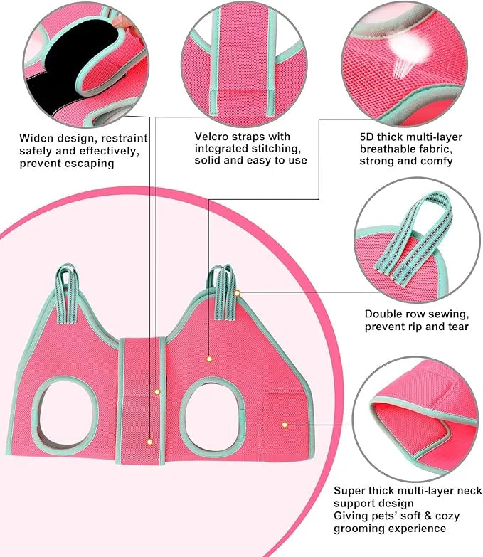 2024 New Grooming Hammock, Hanging Harness Holder for Dog Nail Clipping/Trimming, Sling With Thick Fabric Neck Support & S...