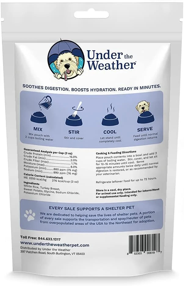 Under the Weather Bland Diet for Dogs | Easy to Digest for Sick Dogs |Always Be Ready| Contains Electrolytes - All Natural...