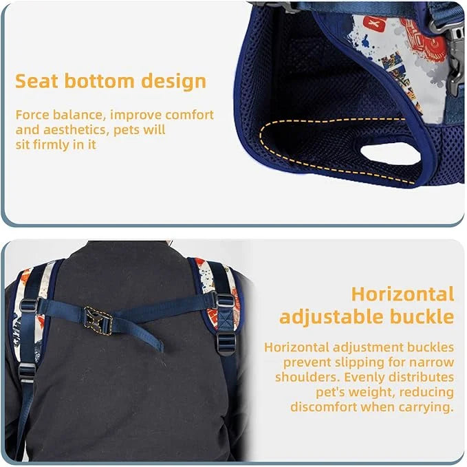Dog Front Carrier Backpack, Dog Backpack Carrier Soft Pad, Pet Legs Out, Easy-Fit Dog Front Carrier for Small Medium Puppy...