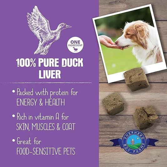 Freeze Dried Dog and Cat Treats, Duck Liver, All Natural Single Ingredient Freeze-Dried Dog Treat & Dog Snacks, Made in US...