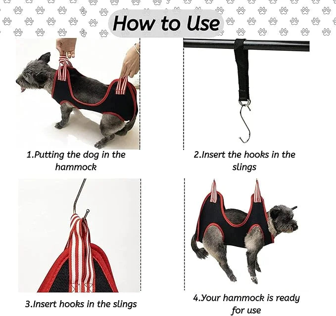 Pet Grooming Hammock for Multipurpose Use, 13 PCS Pet Grooming Kit for Cat & Dog Grooming, Dog Hammock with Nail Clippers/...