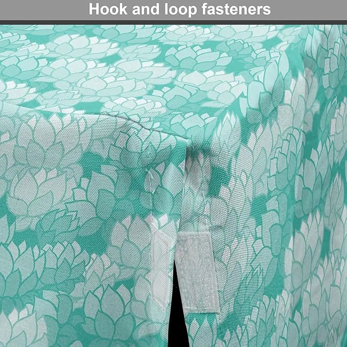 Lunarable Aquamarine Dog Crate Cover, Retro Design Continuous Pattern of Abstract Flowers, Easy to Use Pet Kennel Cover fo...