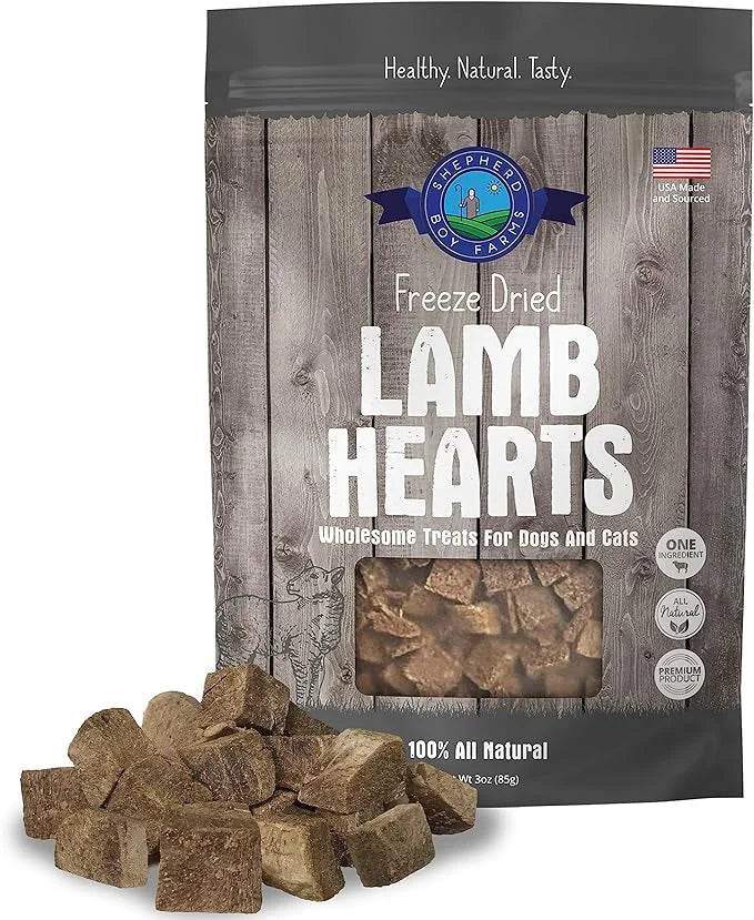 Freeze Dried Dog and Cat Treats, Lamb Heart, All Natural Single Ingredient Freeze-Dried Dog Treat & Dog Snacks, Made in US...