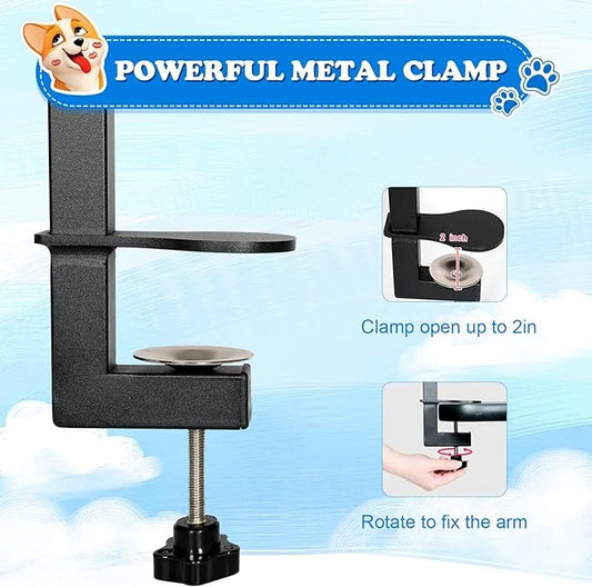 Breeze Touch Dog Grooming Table Arm with Clamp 32in, Pet Dog Grooming Table for Small Dogs at Home Foldable, Cat Dog Groom...